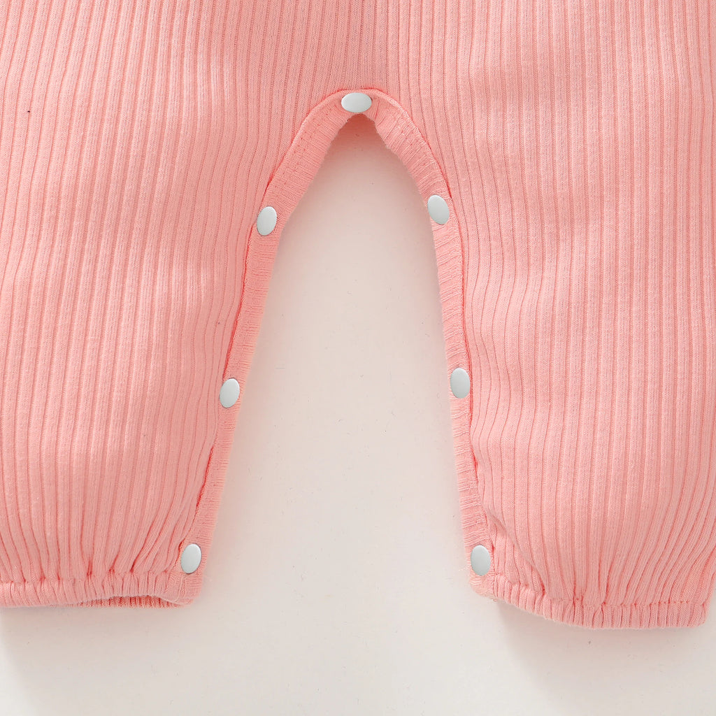 Amelia Ribbed Ruffle Romper & Bow Set