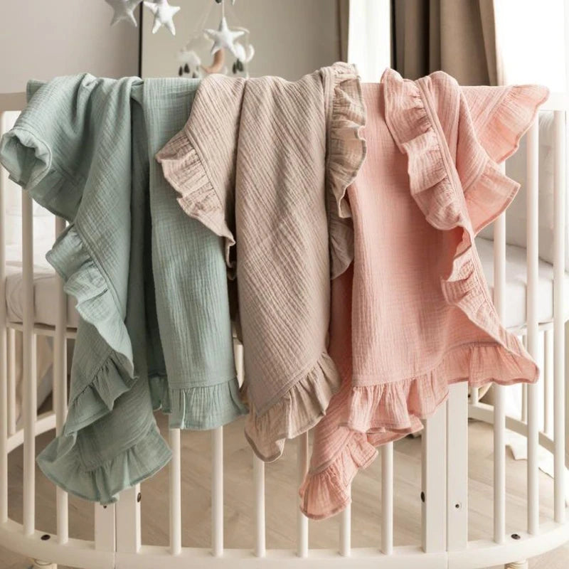 Little Meadow Ruffle Muslin Blanket