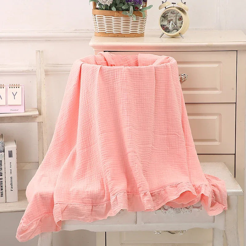 Little Meadow Ruffle Muslin Blanket