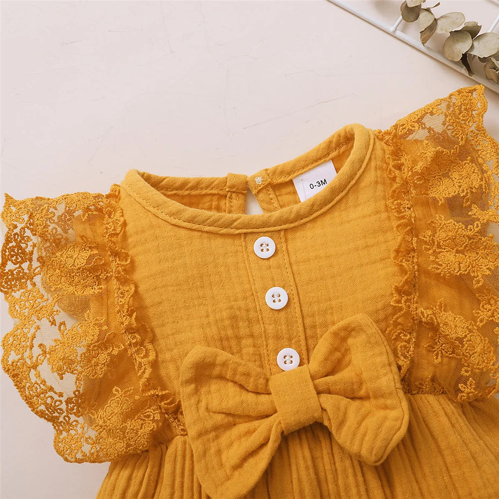 Lila Lace Gauze Romper Set