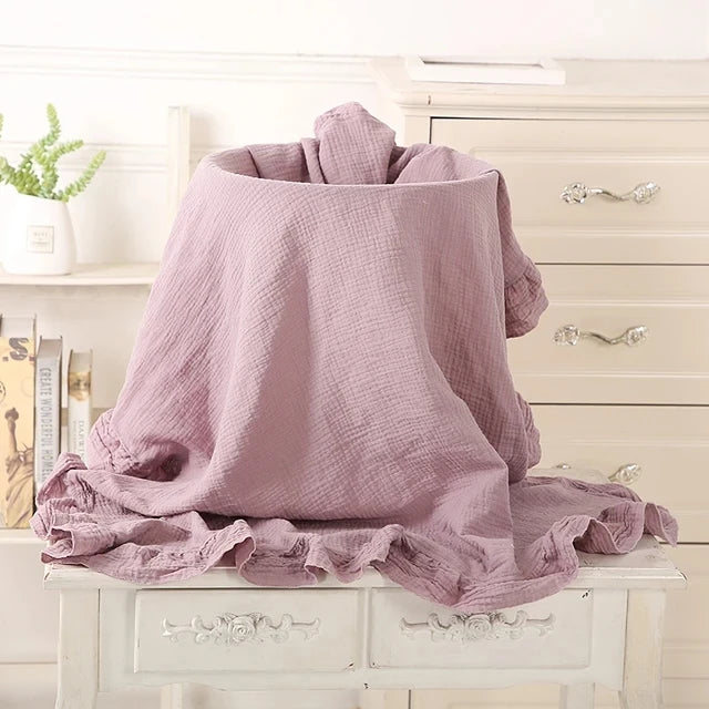 Little Meadow Ruffle Muslin Blanket