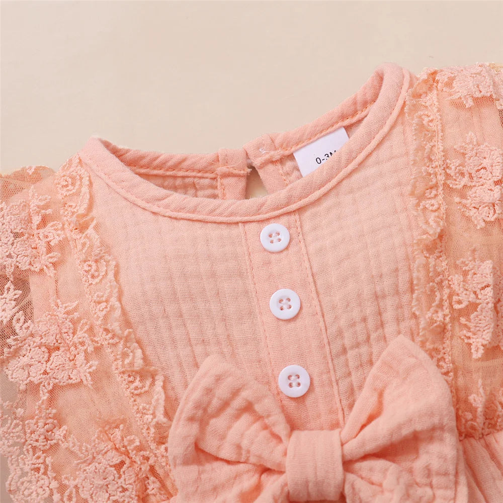 Lila Lace Gauze Romper Set